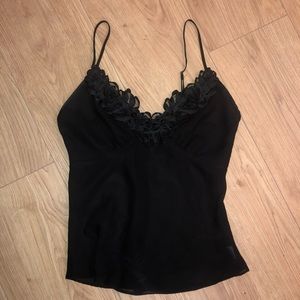 Delicates Black Camisole with Lace Trim
